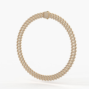 Cadena Cubana de Oro 14K con Diamantes CVD Cultivados en Laboratorio EF VVS VS, Pavé de 22 Pulgadas, Cadena de Lujo Iced Out para Hombres y Mujeres - Product Image 1