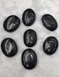 Natural Shungite Oval Palm Stone | Shungite Oval Palm Stone <b>Purifies</b> <b>water</b>, Reduces oxidative stress, Reduces inflammation - Product Image 6