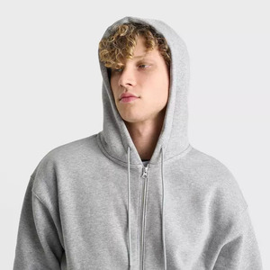 Sweat-shirts à capuche zippés avec poches en coton et polyester 280 GSM pour hommes – Vente en gros, décontractés, sportifs, fitness, coupe courte - Product Image 4