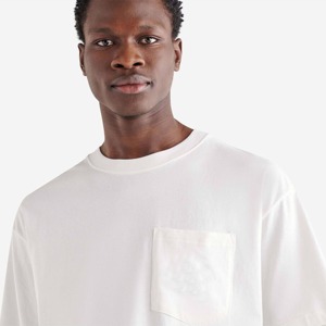 Men's <b>White</b> Cotton T-Shirt Regular Fit O-Neck Short Sleeve Casual Solid Color Jersey Knitted <b>Plain</b> Dyed - Product Image 5