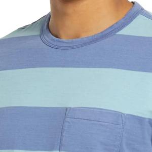 T-shirt rayé pour homme, motif à lignes horizontales, tricot léger et respirant, coupe ajustée décontractée, tenue urbaine quotidienne, haut d'été - Product Image 4