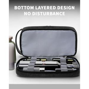 Trousse de Toilette Double Couche en Toile pour Hommes, Organisateur de Voyage Résistant à l'Eau avec Grande Capacité et Double Compartiment Élastique - Product Image 2