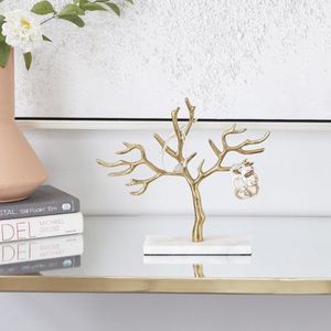 Elegant Metal Jewelry Stand Organizer With Multiple <b>Hooks</b> And Tray For Necklace Bracelet Rings Storage <b>Display</b> - Product Image 5