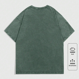 เสื้อยืดโอเวอร์ไซส์สไตล์วินเทจสำหรับผู้ชายและผู้หญิง ผ้าฝ้าย 100% ล้างสีแบบแอซิดวอช  สามารถปรับแต่งได้ เหมาะสำหรับใส่โลโก้ - Product Image 2