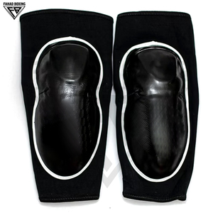 Genouillères rembourrées robustes, couleur contrastée noir et blanc, pour le sport et l'entraînement, MMA, Muay Thai, protection et confort. - Product Image 2
