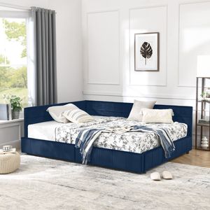 Full Size Tufted <b>Bed</b> Frame with <b>Storage</b> Comfortable Upholstered <b>Sofa</b> <b>Bed</b> Includes Backrest and Armrests for Bedroo - Product Image 3