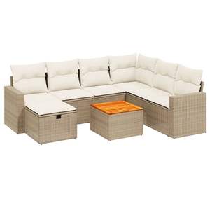 Conjunto de Sofás Modulares Medianos de Ratán PE Beige para Jardín, Muebles de Patio con Estilo y Comodidad - Product Image 2