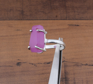 แหวนโดมหยกลาเวนเดอร์ธรรมชาติ เงินแท้ 925 วงหนา เรียบง่าย ประดับพลอยสีม่วง สำหรับงานแต่งงาน คลาสสิก หรูหรา โดดเด่น - Product Image 4