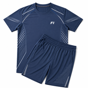 Men's Quick Dry Short Sleeve <b>T</b>-<b>Shirt</b> and Running Shorts Set Breathable Athletic Wear for Gym Training Men's <b>T</b>-<b>shirts</b> sets - Product Image 4