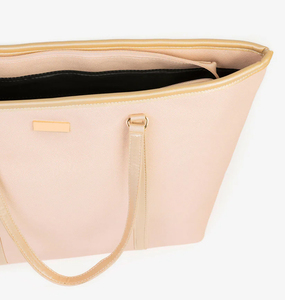 Sac fourre-tout en toile crème avec poignées en cuir marron, design uni portable, écologique, tissé, fournisseur OEM - Product Image 3