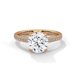 แหวนเพชรทองคำ 14K เพชรเพาะเลี้ยงในห้องปฏิบัติการ แหวนทองคำแท้ 18K สำหรับผู้หญิง สไตล์คลาสสิก รับรองโดย IGI แหวนหมั้น แหวนครบรอบ - Product Image 3