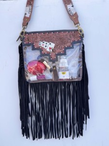 Bolso transparente con flecos occidentales, elegante bolso de cuero tallado a mano, bolsos de cuero multiusos para mujeres multiusos - Product Image 3