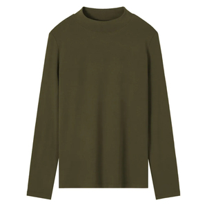 Men Mock Neck T Shirt Thick 100% Cotton Oversized Custom Printing Logo OEM Streetwear Supplier - Product Image 1