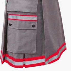 Kilt de pompier gris 100% coton, neuf, vente en gros, avec réflecteur rouge haute visibilité - Product Image 5