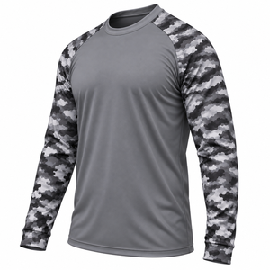 Chemise de pêche pour hommes en gros, protection UV, manches longues raglan, chemise de travail, couleur unie, chemise de performance personnalisée pour hommes - Product Image 5