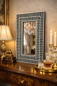 Handmade Wooden Bone Inlay <b>Mirror</b> <b>Rectangle</b> Luxurious Glam Decorative <b>Wall</b> <b>Mirror</b> Luxury Home Decoration By GIFTY CRAFT - Product Image 6