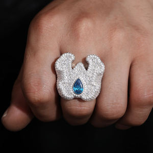 Bague de championnat sertie de diamants, initiale de nom, bijou, cadeau d'anniversaire - Product Image 3