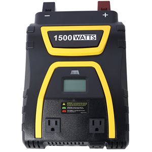 อินเวอร์เตอร์กำลังไฟ 1500 วัตต์ พร้อมหน้าจอ LED แสดงผล คลื่นไซน์ปรับแต่งได้ สำหรับรถยนต์ รถบรรทุก เรือ สถานที่ทำงาน ใช้เป็นแหล่งจ่ายไฟ AC แบบพกพาสำหรับกรณีฉุกเฉิน และใช้กับระบบไฟฟ้าสาธารณะ - Product Image 4