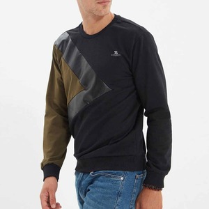 Sudadera de punto de algodón beige para hombre, cuello redondo, corte holgado, color liso, manga regular, estilo casual, para otoño e invierno 2026 - Product Image 2