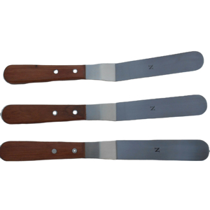 Spatule en acier inoxydable Altomme Instruments avec manche en bois, outil professionnel monobloc pour la présentation des plats - Product Image 3