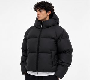 Fabricant de vestes matelassées surdimensionnées personnalisées |   Veste d'hiver matelassée à capuche pour homme |   Vêtements d'extérieur streetwear OEM/ODM - Product Image 4