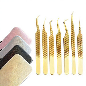 Pince à cils en acier inoxydable avec embout en microfibre, légère, pour extensions de cils, qualité supérieure, durable - Product Image 1