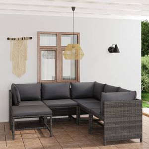 Ensemble de salon de jardin modulaire moyen en rotin gris PE (polyéthylène) - Product Image 1