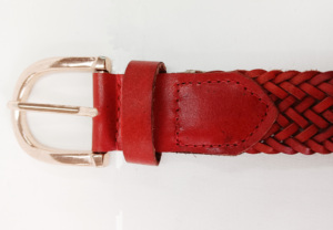 Cinturón de cuero trenzado de moda con logo personalizado para hombre y mujer, estilo vaquero, con hebilla de aleación para jeans - Product Image 4