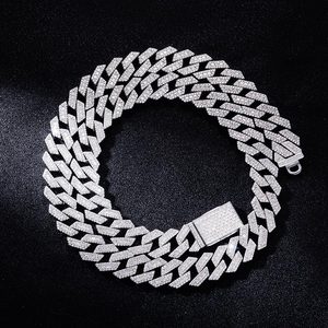 14 mm 22 inch full iced out box cut cuban <b>chain</b> in 14kt solid white gold and lab diamonds d <b>vvs</b> clarity - Product Image 2