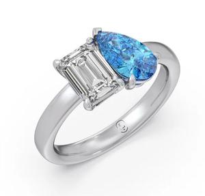 Anillo Unisex de Plata 925 con Topacio, Corte Esmeralda, Moissanita con Engaste de Garras, Anillo de Compromiso Clásico con Gema, Chapado en Plata, de Terceros - Product Image 3
