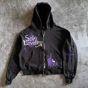 เสื้อฮู้ดซิปผ้าคอตตอนหนานุ่ม พิมพ์ลายสกรีนตามสั่ง สไตล์สตรีทแวร์ - Product Image 1