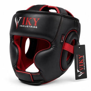 Protection de tête pour entraînement de boxe professionnel, logo personnalisé, protection intégrale du visage, respirant, fermeture à scratch, unisexe, PU de haute qualité - Product Image 6