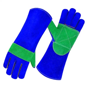 Gants en cuir de vachette résistant à la chaleur, longs, pour la protection des mains contre les étincelles de soudage, gants de sécurité renforcés - Product Image 4