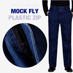 Jeans de Mezclilla para Hombre, Corte Recto, Cintura Alta, Ajuste Regular, Color Sólido, Estilo Casual, para Otoño - Product Image 3