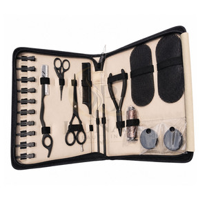 Kit d'outils professionnels pour extensions de cheveux, pinces noires mates, ciseaux, clips, peigne, crochet, ensemble complet d'outils pour extensions de cheveux en salon - Product Image 4