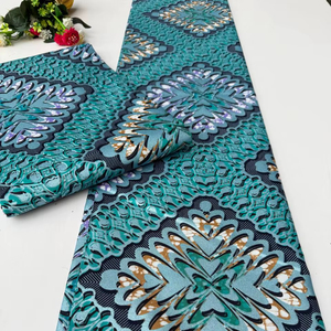 ผ้าพิมพ์ลายแอฟริกันคุณภาพสูงจากไนจีเรียและผ้าฝ้ายอังการาสำหรับตัดเย็บเสื้อผ้าแอฟริกาใต้ - Product Image 1