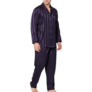 Long Sleeve <b>Men</b> Night Suit Button Front Collar Long Pants <b>Set</b> Drawstring Waist Soft Warm Winter <b>Pajamas</b> Home Comfort Wear - Product Image 1