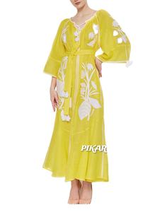 2023 nouveauté robes ukrainiennes broderie personnalisée florale à manches longues mode femmes Boho longue robe - Product Image 1