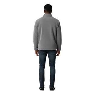 Sweat-shirt décontracté et confortable pour homme Jack and Jill, avec logo en fourrure, fermeture éclair quart de tour, en sherpa pelucheux, à manches longues, idéal pour l'hiver - Product Image 3