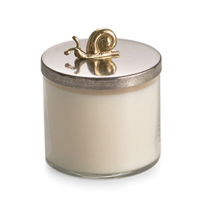 Pot à bougie vide en fer et laiton, nouveau design antique, avec couvercle en marbre et poignée florale, pour la fabrication de bougies et la décoration intérieure - Product Image 4