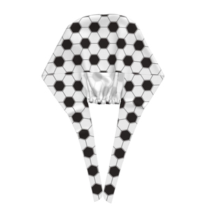 หมวกผ่าตัดลายลูกฟุตบอลพร้อมสายรัดปรับได้ - หมวกผ่าตัดผ้าฝ้ายระบายอากาศได้ดีสำหรับเวชศาสตร์การกีฬาและกุมารเวชศาสตร์ - Product Image 5