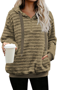 Fasmic International – Nouveau sweat à capuche oversize en fausse fourrure polaire Sherpa pour femme, fermeture éclair de haute qualité, chaud et écologique, 200g - Product Image 2