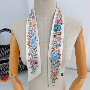 Nouveau Foulard en Soie Florale Rose Tarot pour Femme, Bandana Élégant, Ruban de Cheveux, Châle, Accessoire de Décoration pour Sac - Product Image 2