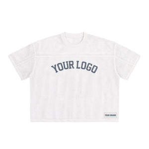 Hot Seller Premium Boxy Mesh Jersey Oversized Streetwear <b>Drop</b> Shoulder Sports Jersey Men's Breathable Polyester OEM MFG Jersey - Product Image 1