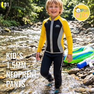 Pantalon long en néoprène Aropec 1,5 mm pour enfants, taille élastique, fermeture à bande, coutures plates, combinaison thermique pour enfants, OEM/ODM - Product Image 2