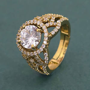 Two Tone Plated Cz Classic <b>Ring</b> 412191 - Product Image 4