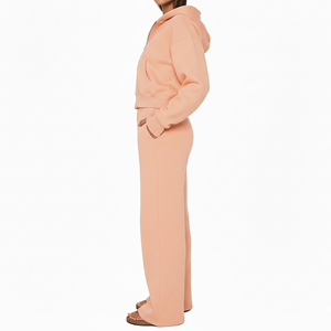 Ensemble de survêtement oversize à fermeture éclair, deux pièces décontractées, style streetwear, personnalisable avec logo et design - Product Image 6