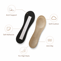 Semelles intérieures pour chaussures 3/4 longueur, haute élasticité, nouveau design 1CM, confortables, en mousse ultra-douce, auto-adhésives, antidérapantes, avec soutien de la voûte plantaire
