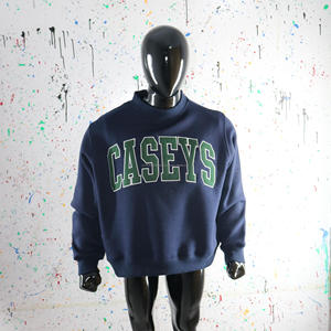 เสื้อสเวตเชิ้ตคอเต่าสีน้ำเงินกรมท่า CASEYS  100%  สีเขียวฮันเตอร์  ปักลาย апплика  เสื้อสเวตเชิ้ตคอกว้าง CLUSH INDUSTRIES - Product Image 1