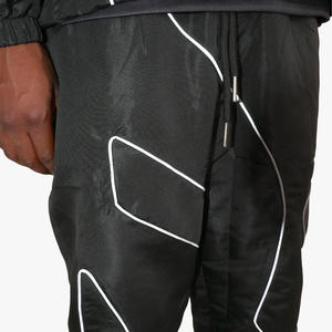 Custom <b>Black</b> Nylon Hooded <b>Windbreaker</b> Jogger Set Regular Streetwear 3M Reflective Jacket Men Printed Techniques Autumn Season - Product Image 3